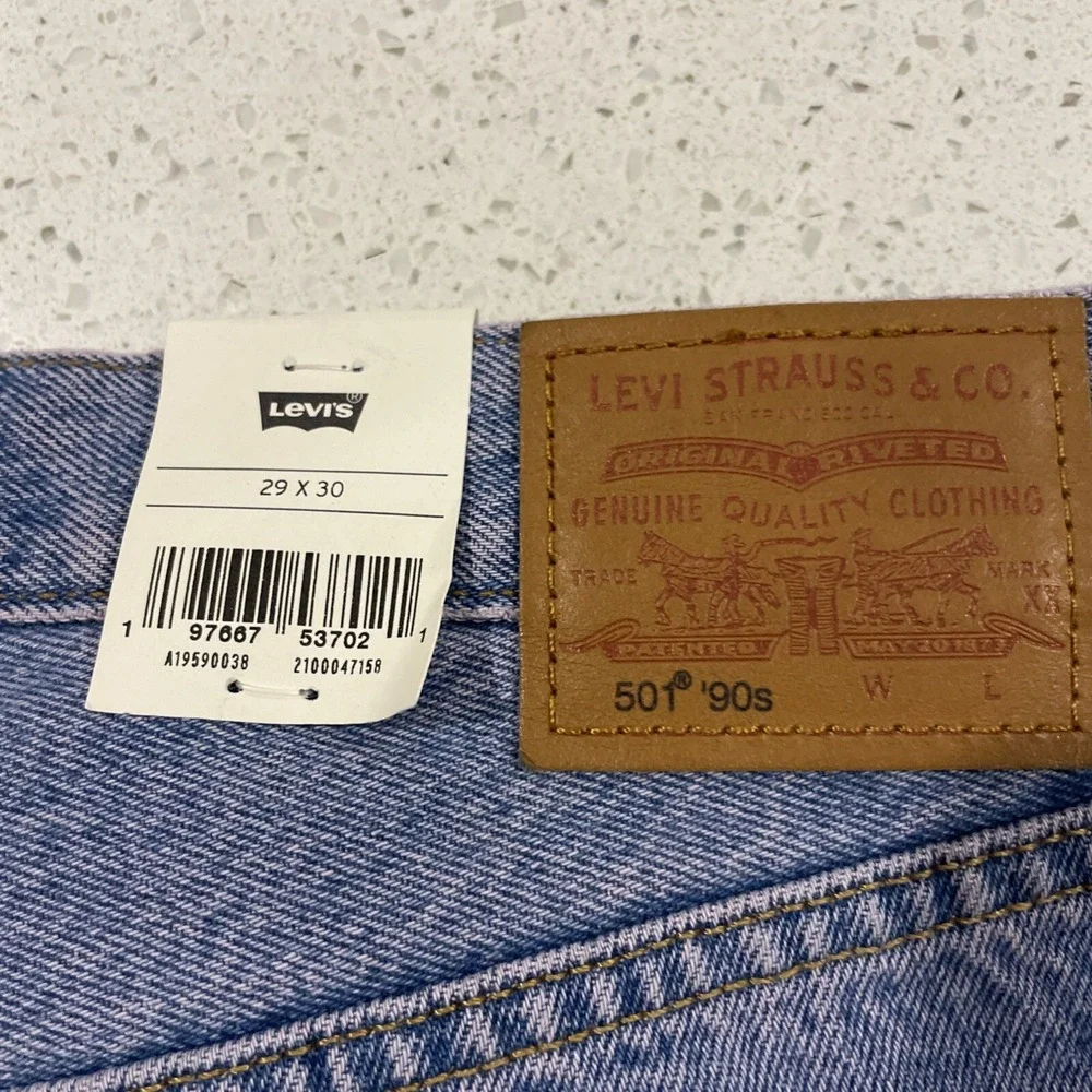 LEVI'S Premium 501 '90's Straight Pink Dye Blue Jeans Men's 29/30 NWT
